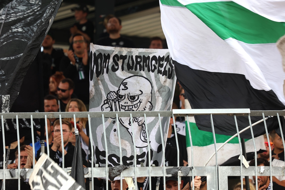 Wolfsberg - Sturm Graz
Oesterreichische Fussball Bundesliga, 10. Runde, Wolfsberger AC - SK Sturm Graz, Lavanttal-Arena Wolfsberg, 08.10.2023. 

Foto zeigt Fans von Sturm
