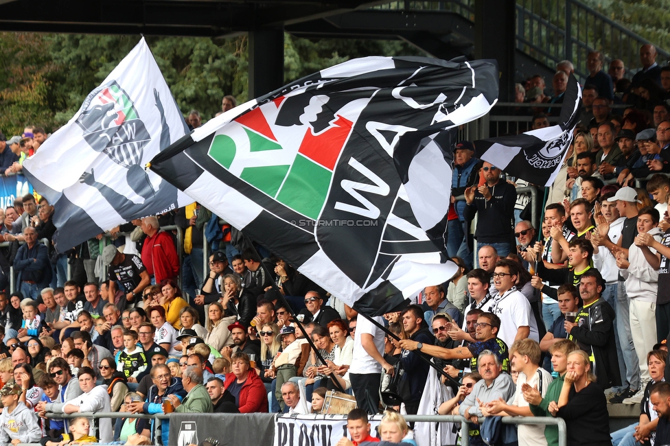 Wolfsberg - Sturm Graz
Oesterreichische Fussball Bundesliga, 10. Runde, Wolfsberger AC - SK Sturm Graz, Lavanttal-Arena Wolfsberg, 08.10.2023. 

Foto zeigt Fans vom WAC
