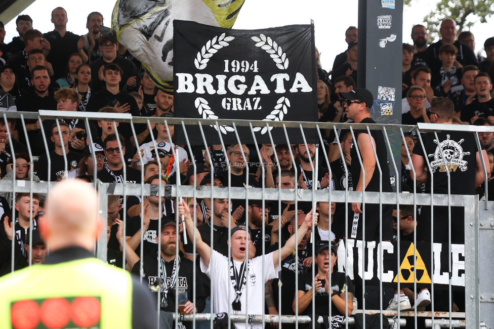 Wolfsberg - Sturm Graz
Oesterreichische Fussball Bundesliga, 10. Runde, Wolfsberger AC - SK Sturm Graz, Lavanttal-Arena Wolfsberg, 08.10.2023. 

Foto zeigt Fans von Sturm
