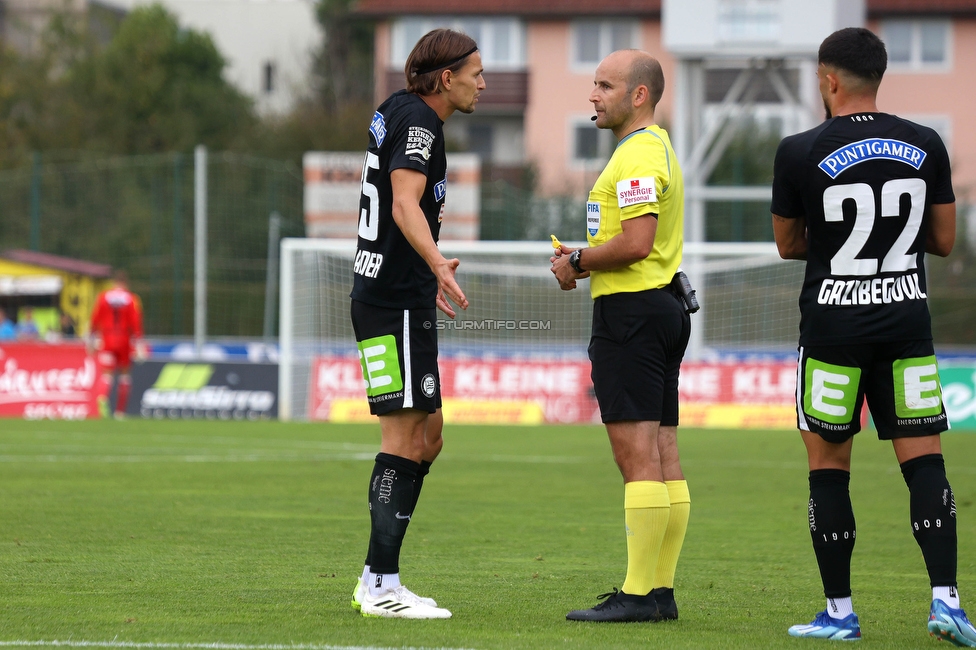 Wolfsberg - Sturm Graz
Oesterreichische Fussball Bundesliga, 10. Runde, Wolfsberger AC - SK Sturm Graz, Lavanttal-Arena Wolfsberg, 08.10.2023. 

Foto zeigt Stefan Hierlaender (Sturm)
