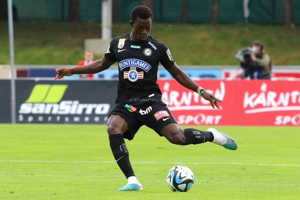 Wolfsberg - Sturm Graz
Oesterreichische Fussball Bundesliga, 10. Runde, Wolfsberger AC - SK Sturm Graz, Lavanttal-Arena Wolfsberg, 08.10.2023. 

Foto zeigt Amadou Dante (Sturm)
