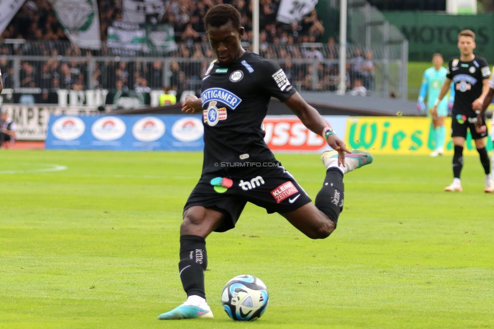 Wolfsberg - Sturm Graz
Oesterreichische Fussball Bundesliga, 10. Runde, Wolfsberger AC - SK Sturm Graz, Lavanttal-Arena Wolfsberg, 08.10.2023. 

Foto zeigt Amadou Dante (Sturm)
