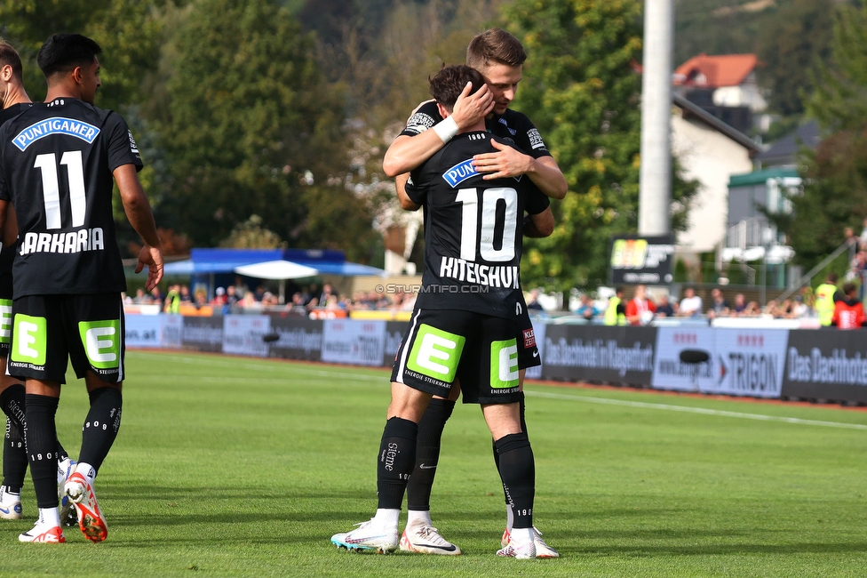 Wolfsberg - Sturm Graz
Oesterreichische Fussball Bundesliga, 10. Runde, Wolfsberger AC - SK Sturm Graz, Lavanttal-Arena Wolfsberg, 08.10.2023. 

Foto zeigt Otar Kiteishvili (Sturm)
