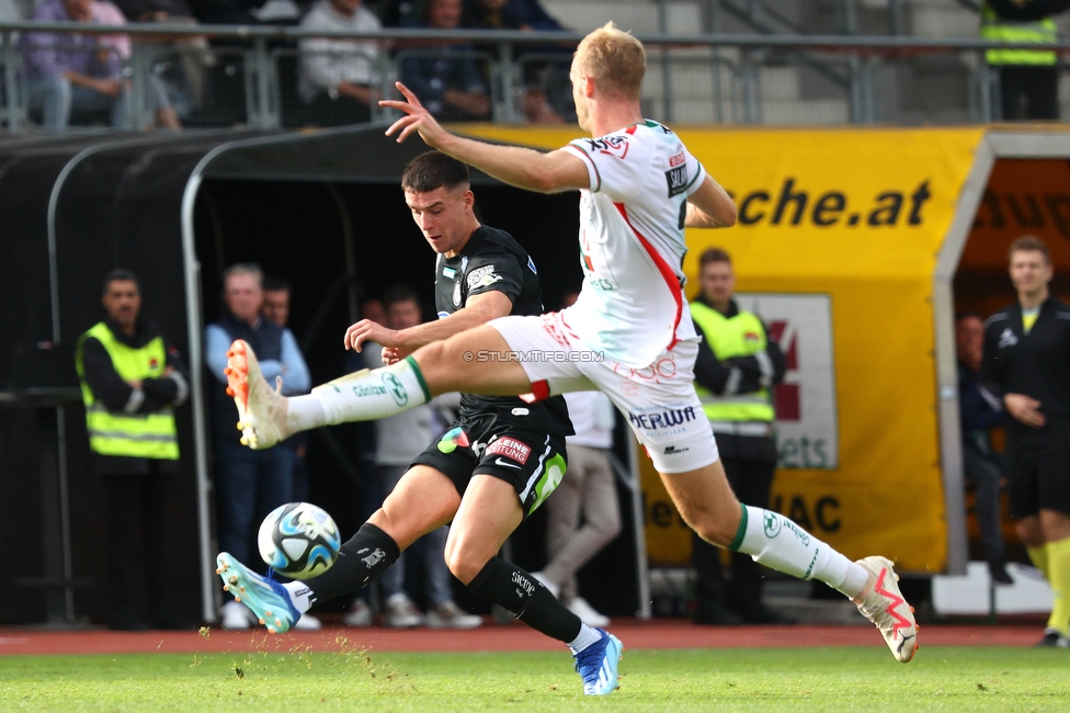 Wolfsberg - Sturm Graz
Oesterreichische Fussball Bundesliga, 10. Runde, Wolfsberger AC - SK Sturm Graz, Lavanttal-Arena Wolfsberg, 08.10.2023. 

Foto zeigt Szymon Wlodarczyk (Sturm)
