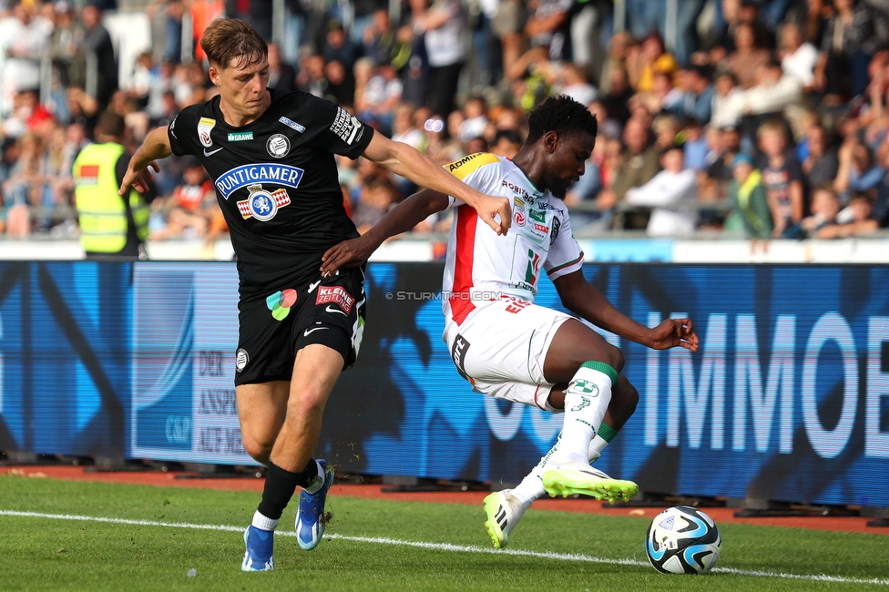 Wolfsberg - Sturm Graz
Oesterreichische Fussball Bundesliga, 10. Runde, Wolfsberger AC - SK Sturm Graz, Lavanttal-Arena Wolfsberg, 08.10.2023. 

Foto zeigt Alexander Prass (Sturm)
