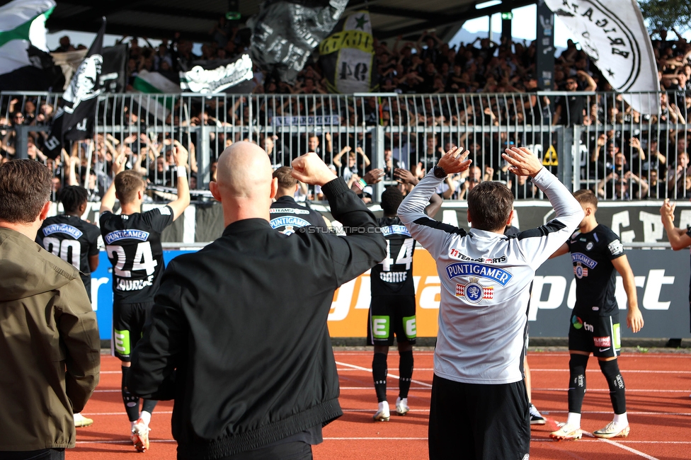 Wolfsberg - Sturm Graz
Oesterreichische Fussball Bundesliga, 10. Runde, Wolfsberger AC - SK Sturm Graz, Lavanttal-Arena Wolfsberg, 08.10.2023. 

Foto zeigt Christian Ilzer (Cheftrainer Sturm) und Uwe Hoelzl (Co-Trainer Sturm)
