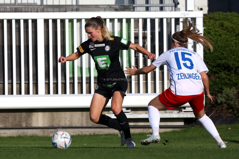 Sturm Damen - Blau Weiss Linz
OEFB Frauen Bundesliga, 6. Runde, SK Sturm Graz Damen - FC Blau Weiss Linz Union Kleinmuenchen, Trainingszentrum Messendorf, 14.10.2023. 

Foto zeigt Elena Koessler (Sturm Damen)
