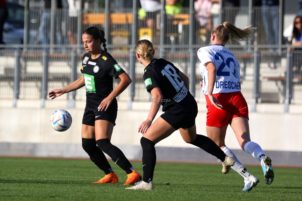 Sturm Damen - Blau Weiss Linz
OEFB Frauen Bundesliga, 6. Runde, SK Sturm Graz Damen - FC Blau Weiss Linz Union Kleinmuenchen, Trainingszentrum Messendorf, 14.10.2023. 

Foto zeigt Ruzika Krajinovic (Sturm Damen)
