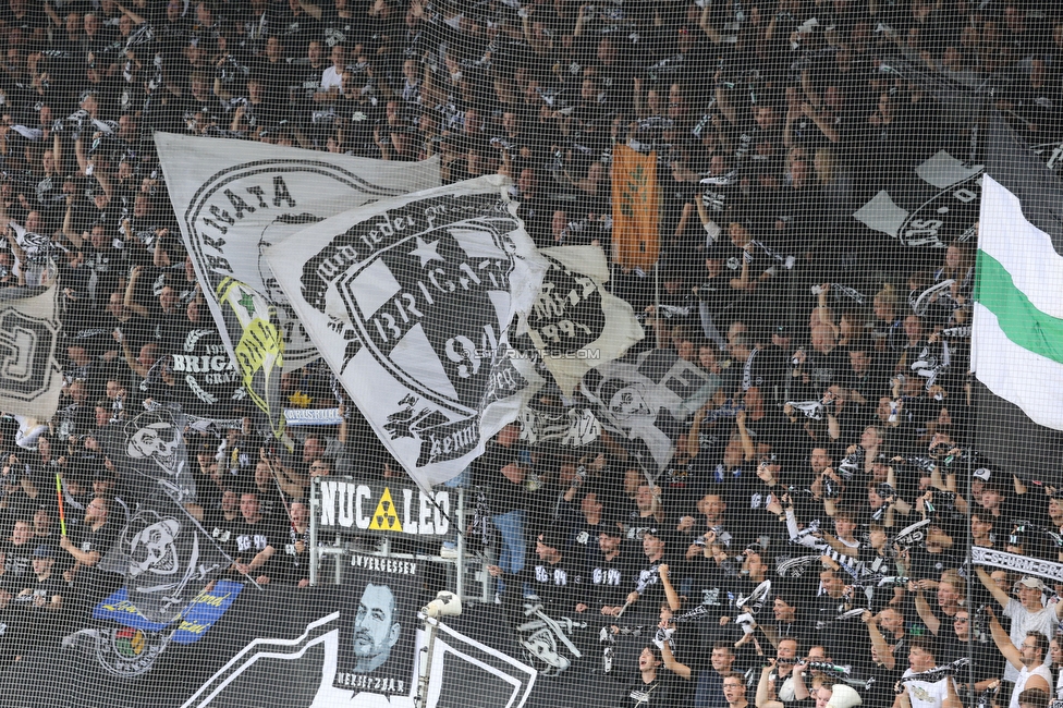 Sturm Graz - Hartberg
Oesterreichische Fussball Bundesliga, 11. Runde, SK Sturm Graz - TSV Hartberg,  Stadion Liebenau Graz, 21.10.2023. 

Foto zeigt Fans von Sturm
Schlüsselwörter: brigata