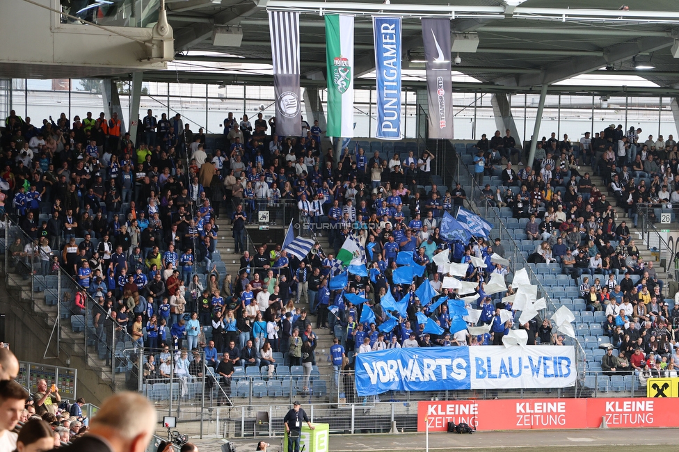 Sturm Graz - Hartberg
Oesterreichische Fussball Bundesliga, 11. Runde, SK Sturm Graz - TSV Hartberg,  Stadion Liebenau Graz, 21.10.2023. 

Foto zeigt Fans von Hartberg mit einer Choreografie
