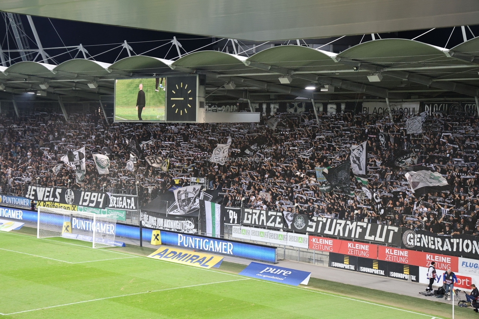 Sturm Graz - Hartberg
Oesterreichische Fussball Bundesliga, 11. Runde, SK Sturm Graz - TSV Hartberg,  Stadion Liebenau Graz, 21.10.2023. 

Foto zeigt Fans von Sturm
Schlüsselwörter: schals