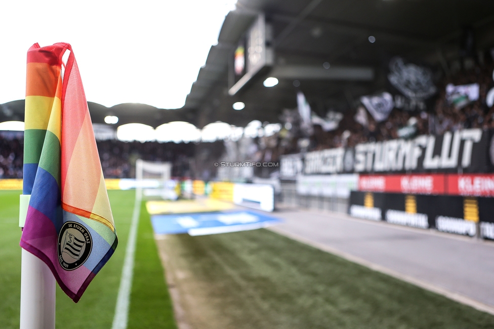 Sturm Graz - Hartberg
Oesterreichische Fussball Bundesliga, 11. Runde, SK Sturm Graz - TSV Hartberg, Stadion Liebenau Graz, 21.10.2023. 

Foto zeigt die Eckfahne
Schlüsselwörter: fairplay