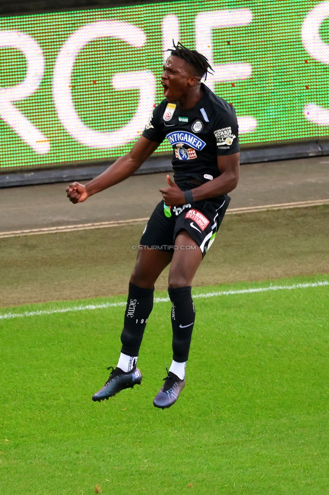 Sturm Graz - Hartberg
Oesterreichische Fussball Bundesliga, 11. Runde, SK Sturm Graz - TSV Hartberg,  Stadion Liebenau Graz, 21.10.2023. 

Foto zeigt Seedy Jatta (Sturm)
Schlüsselwörter: torjubel