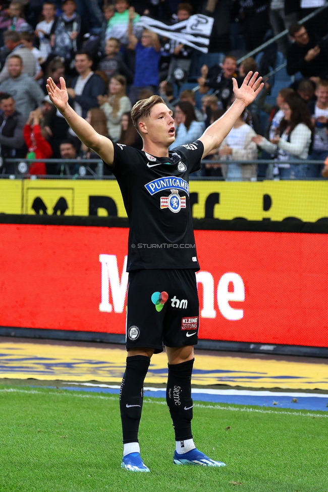 Sturm Graz - Hartberg
Oesterreichische Fussball Bundesliga, 11. Runde, SK Sturm Graz - TSV Hartberg,  Stadion Liebenau Graz, 21.10.2023. 

Foto zeigt Alexander Prass (Sturm)
Schlüsselwörter: torjubel