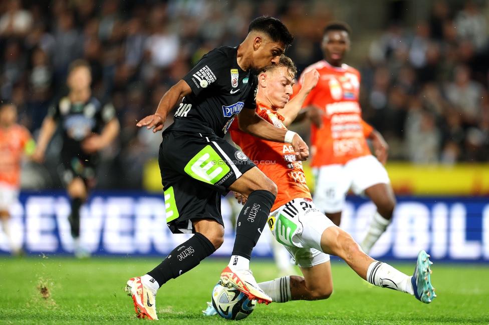 Sturm Graz - Hartberg
Oesterreichische Fussball Bundesliga, 11. Runde, SK Sturm Graz - TSV Hartberg,  Stadion Liebenau Graz, 21.10.2023. 

Foto zeigt Manprit Sarkaria (Sturm)
