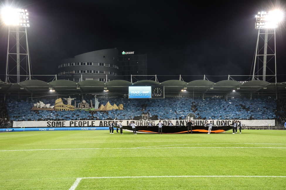 Sturm Graz - Atalanta
UEFA Europa League Gruppenphase 3. Spieltag, SK Sturm Graz - Atalanta Bergamo, Stadion Liebenau Graz, 26.10.2023. 

Foto zeigt Fans von Sturm mit einer Choreografie
