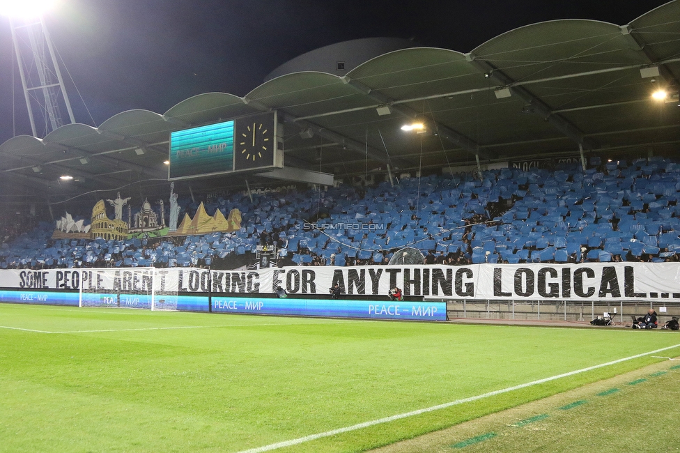 Sturm Graz - Atalanta
UEFA Europa League Gruppenphase 3. Spieltag, SK Sturm Graz - Atalanta Bergamo, Stadion Liebenau Graz, 26.10.2023. 

Foto zeigt Fans von Sturm mit einer Choreografie
