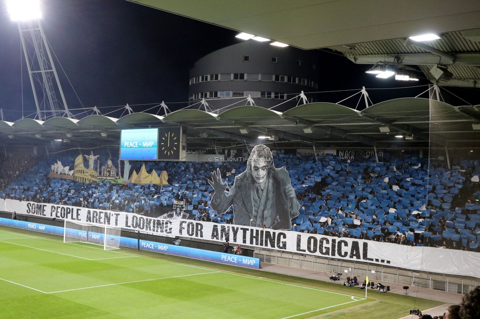 Sturm Graz - Atalanta
UEFA Europa League Gruppenphase 3. Spieltag, SK Sturm Graz - Atalanta Bergamo, Stadion Liebenau Graz, 26.10.2023. 

Foto zeigt Fans von Sturm mit einer Choreografie
