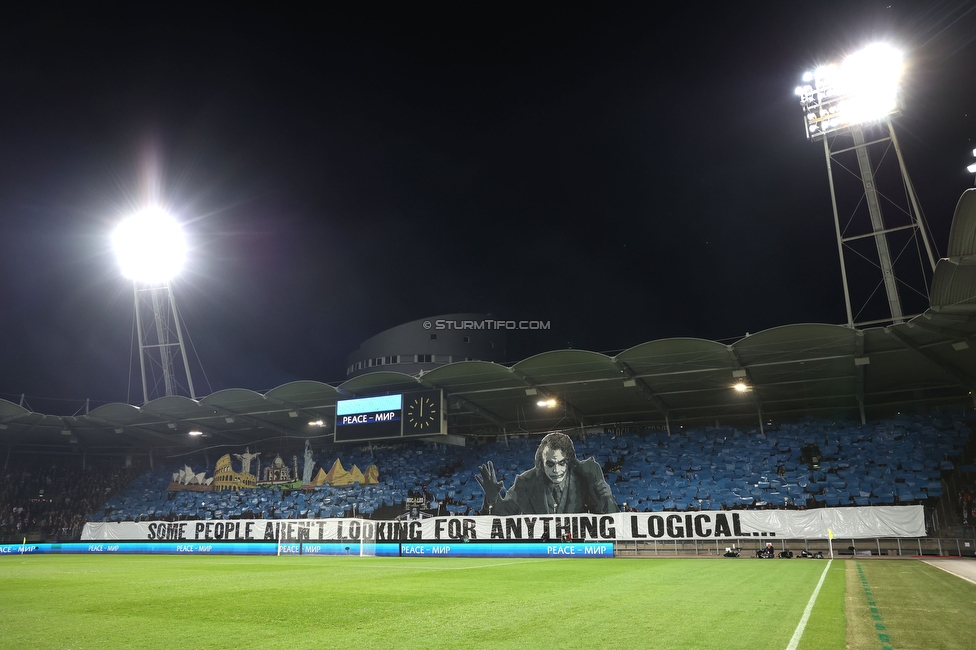 Sturm Graz - Atalanta
UEFA Europa League Gruppenphase 3. Spieltag, SK Sturm Graz - Atalanta Bergamo, Stadion Liebenau Graz, 26.10.2023. 

Foto zeigt Fans von Sturm mit einer Choreografie
