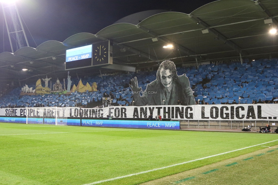 Sturm Graz - Atalanta
UEFA Europa League Gruppenphase 3. Spieltag, SK Sturm Graz - Atalanta Bergamo, Stadion Liebenau Graz, 26.10.2023. 

Foto zeigt Fans von Sturm mit einer Choreografie
