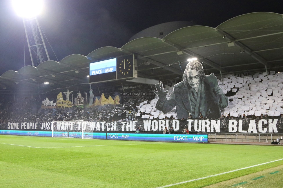 Sturm Graz - Atalanta
UEFA Europa League Gruppenphase 3. Spieltag, SK Sturm Graz - Atalanta Bergamo, Stadion Liebenau Graz, 26.10.2023. 

Foto zeigt Fans von Sturm mit einer Choreografie
