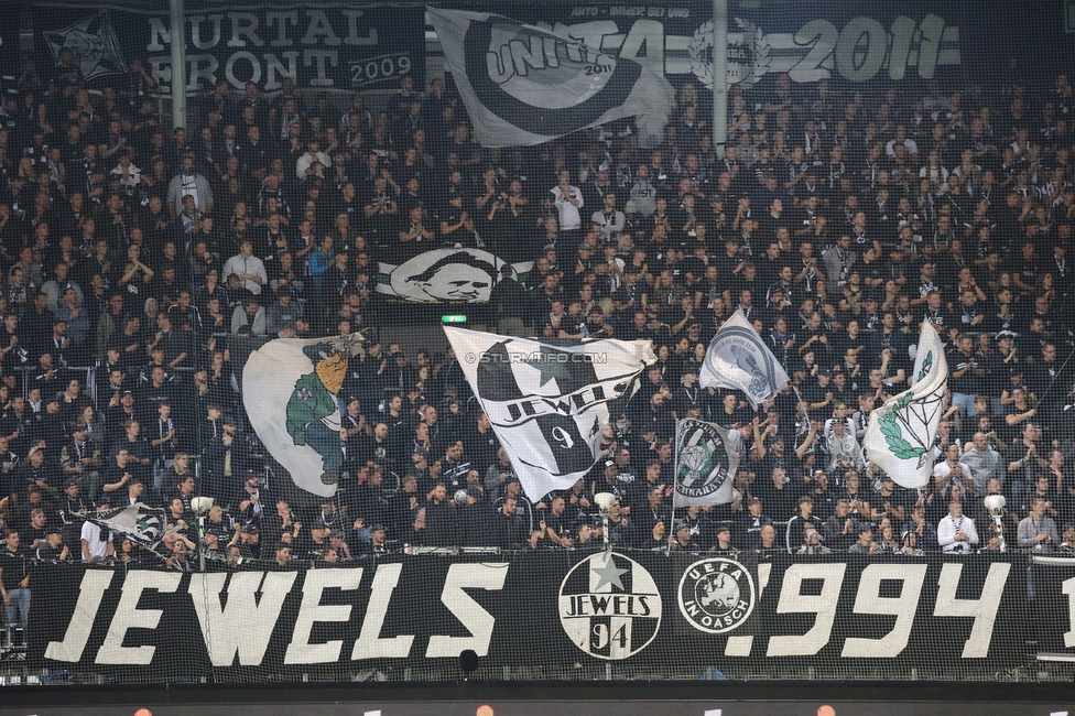 Sturm Graz - Atalanta
UEFA Europa League Gruppenphase 3. Spieltag, SK Sturm Graz - Atalanta Bergamo, Stadion Liebenau Graz, 26.10.2023. 

Foto zeigt Fans von Sturm
Schlüsselwörter: jewels