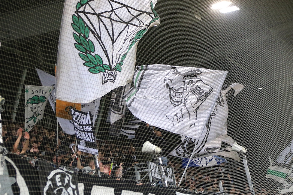 Sturm Graz - Atalanta
UEFA Europa League Gruppenphase 3. Spieltag, SK Sturm Graz - Atalanta Bergamo, Stadion Liebenau Graz, 26.10.2023. 

Foto zeigt Fans von Sturm
