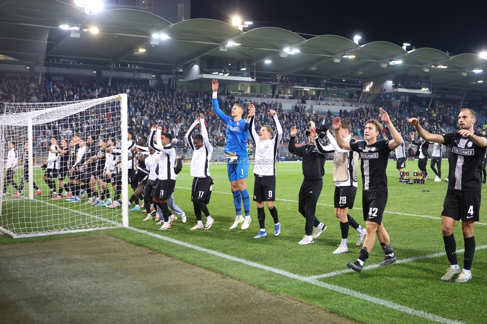 Sturm Graz - Atalanta
UEFA Europa League Gruppenphase 3. Spieltag, SK Sturm Graz - Atalanta Bergamo, Stadion Liebenau Graz, 26.10.2023. 

Foto zeigt die Mannschaft von Sturm
