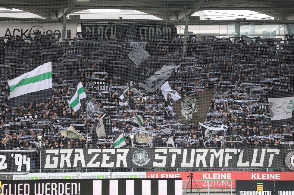 Sturm Graz - Austria Wien
Oesterreichische Fussball Bundesliga, 12. Runde, SK Sturm Graz - FK Austria Wien,  Stadion Liebenau Graz, 29.10.2023. 

Foto zeigt Fans von Sturm
Schlüsselwörter: schals sturmflut