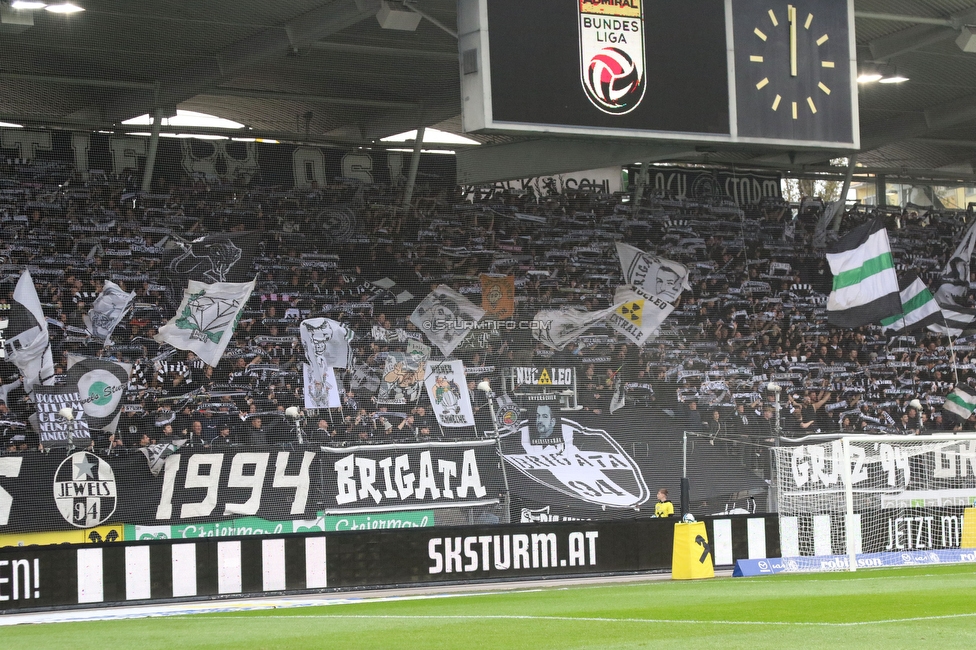 Sturm Graz - Austria Wien
Oesterreichische Fussball Bundesliga, 12. Runde, SK Sturm Graz - FK Austria Wien,  Stadion Liebenau Graz, 29.10.2023. 

Foto zeigt Fans von Sturm
Schlüsselwörter: schals