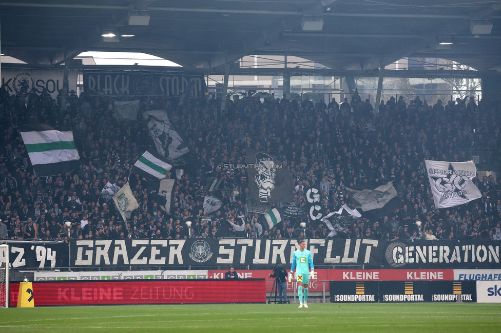 Sturm Graz - Austria Wien
Oesterreichische Fussball Bundesliga, 12. Runde, SK Sturm Graz - FK Austria Wien,  Stadion Liebenau Graz, 29.10.2023. 

Foto zeigt Fans von Sturm
Schlüsselwörter: sturmflut generationchaos