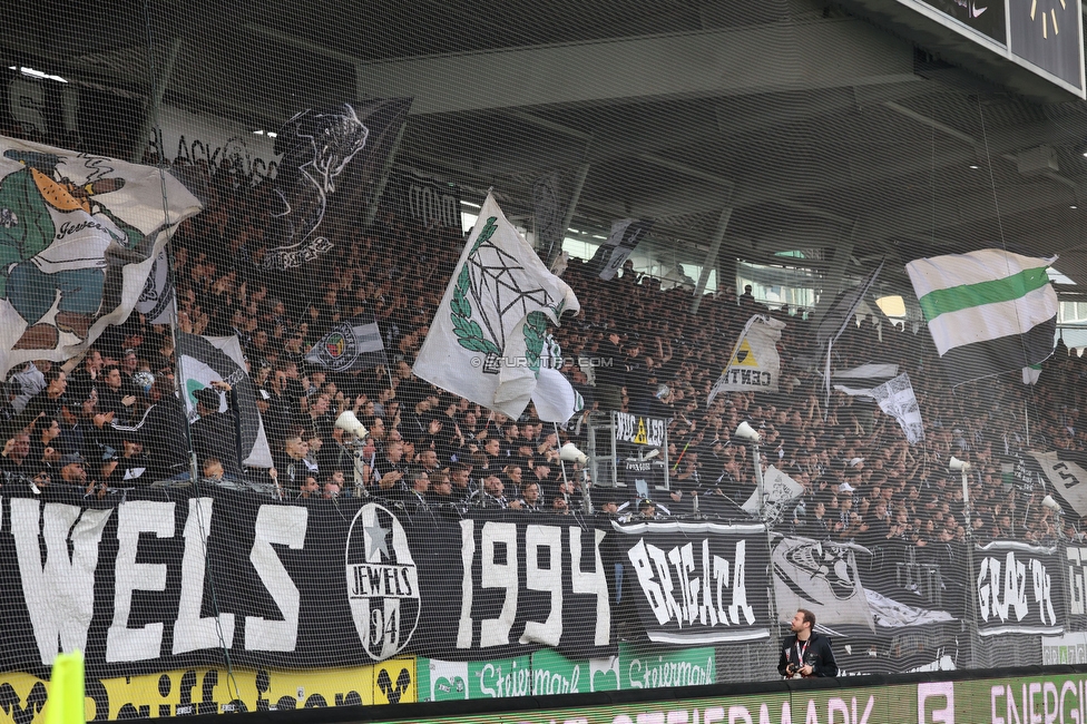 Sturm Graz - Austria Wien
Oesterreichische Fussball Bundesliga, 12. Runde, SK Sturm Graz - FK Austria Wien,  Stadion Liebenau Graz, 29.10.2023. 

Foto zeigt Fans von Sturm
Schlüsselwörter: jewels