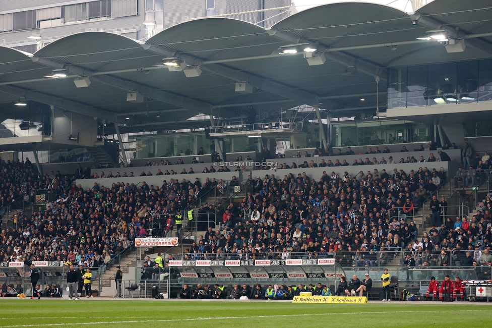 Sturm Graz - Austria Wien
Oesterreichische Fussball Bundesliga, 12. Runde, SK Sturm Graz - FK Austria Wien,  Stadion Liebenau Graz, 29.10.2023. 

Foto zeigt eine Innenansicht im Stadion Liebenau mit der Pressetribuene
