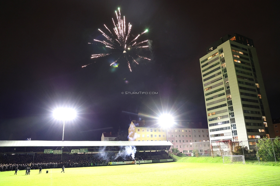 GAK - Sturm Graz
OEFB Cup, 3. Runde, Grazer AK - SK Sturm Graz, Stadion Liebenau Graz, 02.11.2023. 

Foto zeigt Fans von Sturm in der Gruabn
