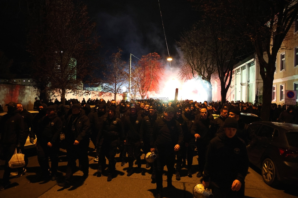 GAK - Sturm Graz
OEFB Cup, 3. Runde, Grazer AK - SK Sturm Graz, Stadion Liebenau Graz, 02.11.2023. 

Foto zeigt Fans von Sturm beim Corteo
