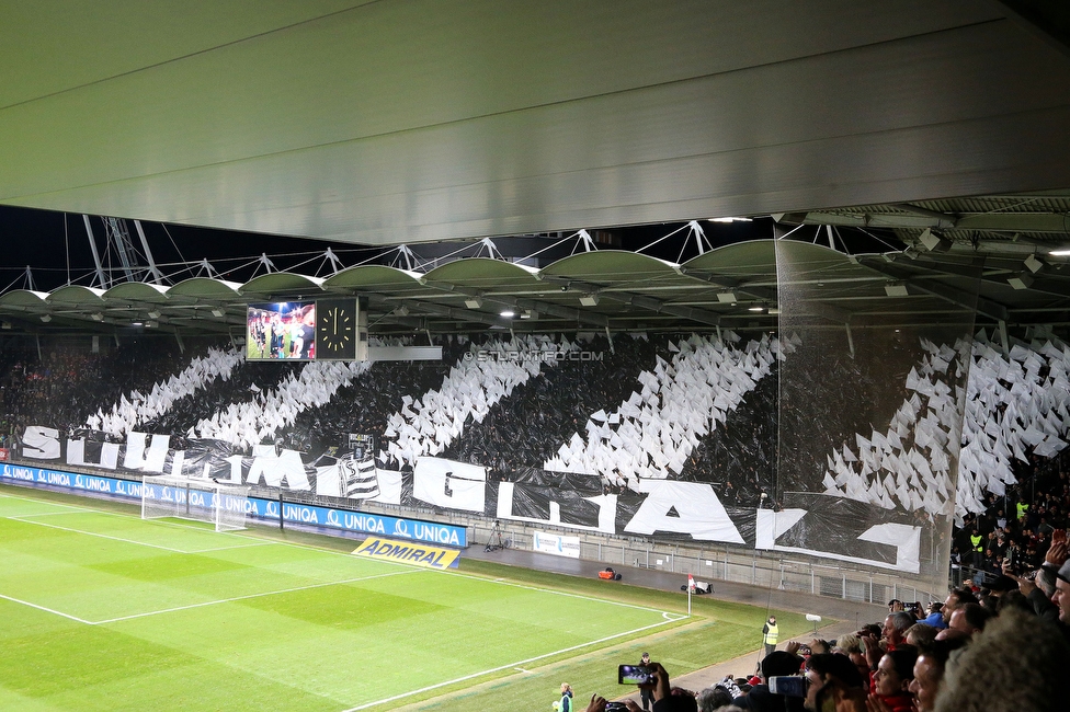 GAK - Sturm Graz
OEFB Cup, 3. Runde, GAK - SK Sturm Graz, Stadion Liebenau Graz, 02.11.2023. 

Foto zeigt Fans von Sturm mit einer Choreografie
