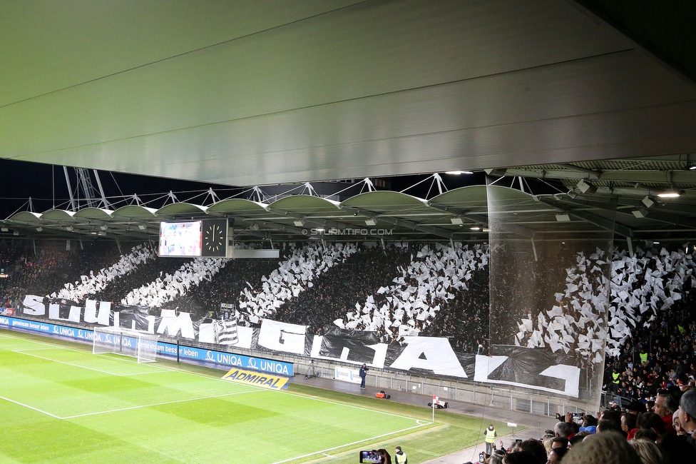 GAK - Sturm Graz
OEFB Cup, 3. Runde, GAK - SK Sturm Graz, Stadion Liebenau Graz, 02.11.2023. 

Foto zeigt Fans von Sturm mit einer Choreografie
