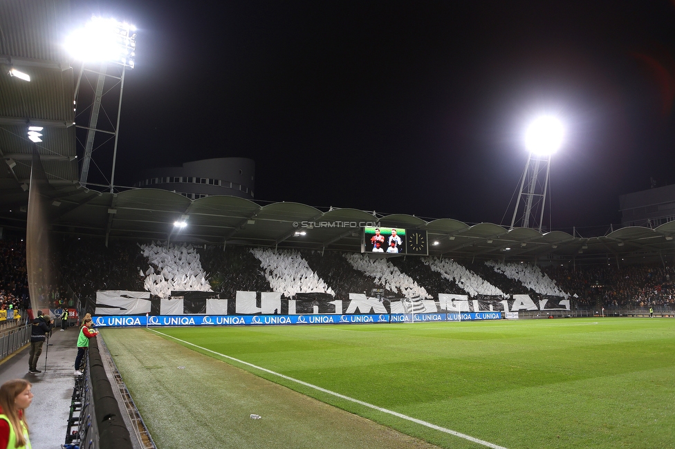 GAK - Sturm Graz
OEFB Cup, 3. Runde, GAK - SK Sturm Graz, Stadion Liebenau Graz, 02.11.2023. 

Foto zeigt Fans von Sturm mit einer Choreografie
