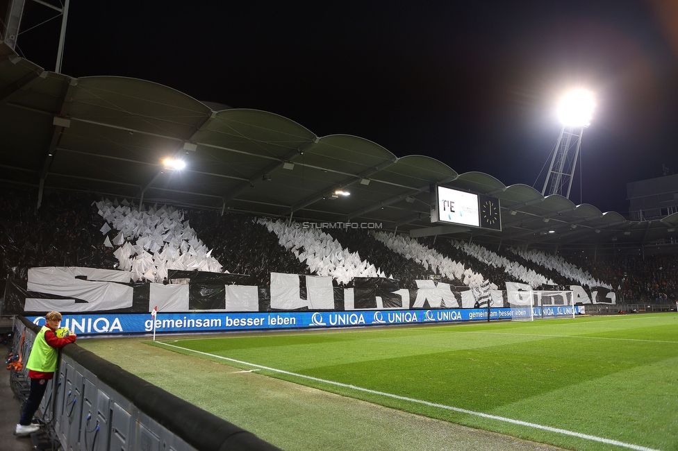 GAK - Sturm Graz
OEFB Cup, 3. Runde, GAK - SK Sturm Graz, Stadion Liebenau Graz, 02.11.2023. 

Foto zeigt Fans von Sturm mit einer Choreografie
