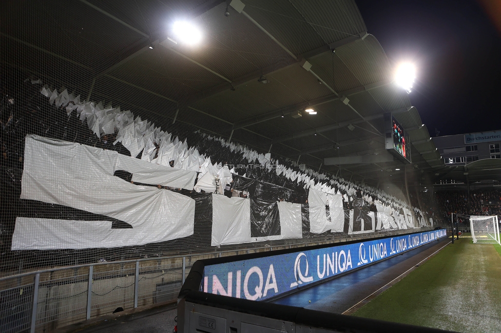 GAK - Sturm Graz
OEFB Cup, 3. Runde, GAK - SK Sturm Graz, Stadion Liebenau Graz, 02.11.2023. 

Foto zeigt Fans von Sturm mit einer Choreografie
