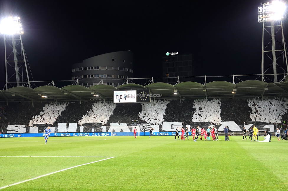 GAK - Sturm Graz
OEFB Cup, 3. Runde, Grazer AK - SK Sturm Graz, Stadion Liebenau Graz, 02.11.2023. 

Foto zeigt Fans von Sturm mit einer Choreografie
