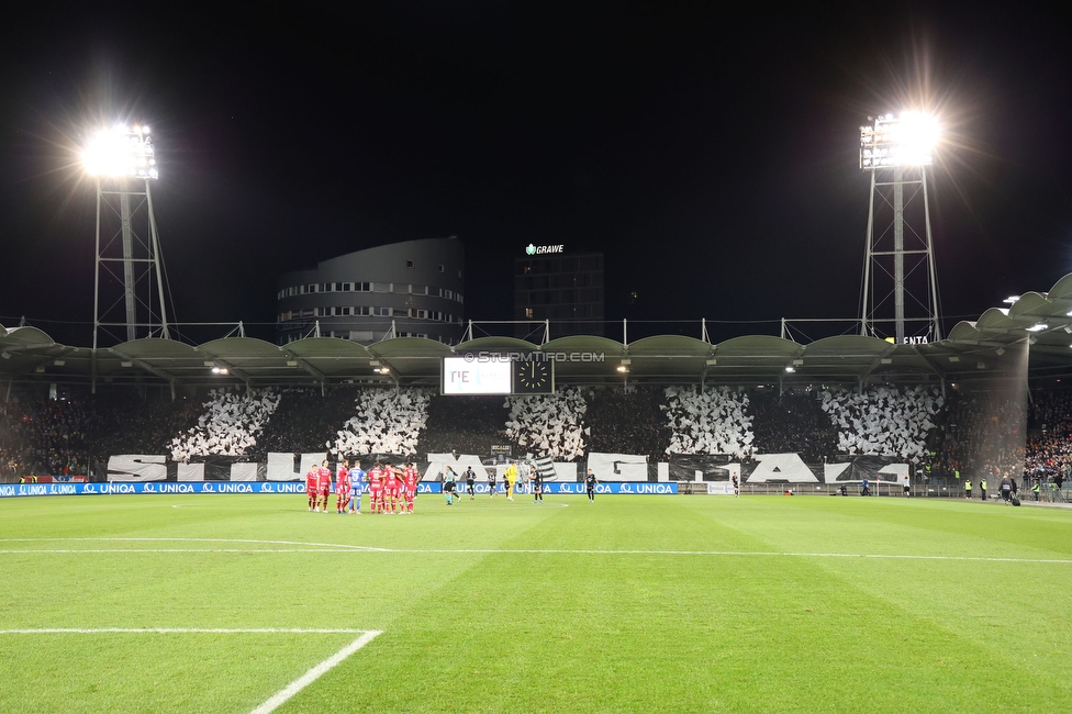 GAK - Sturm Graz
OEFB Cup, 3. Runde, Grazer AK - SK Sturm Graz, Stadion Liebenau Graz, 02.11.2023. 

Foto zeigt Fans von Sturm mit einer Choreografie
