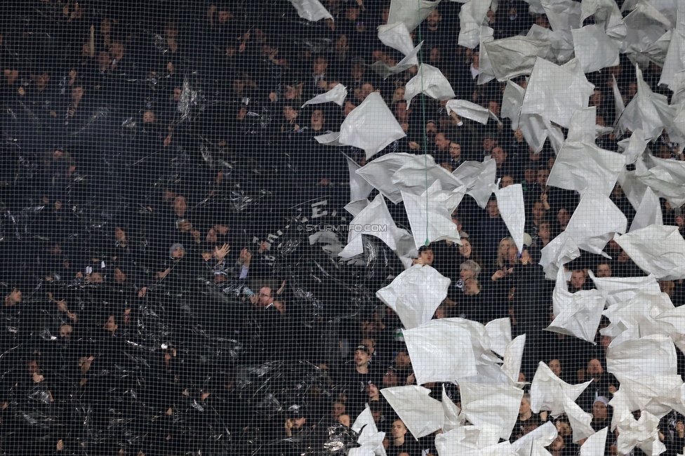 GAK - Sturm Graz
OEFB Cup, 3. Runde, Grazer AK - SK Sturm Graz, Stadion Liebenau Graz, 02.11.2023. 

Foto zeigt Fans von Sturm mit einer Choreografie
