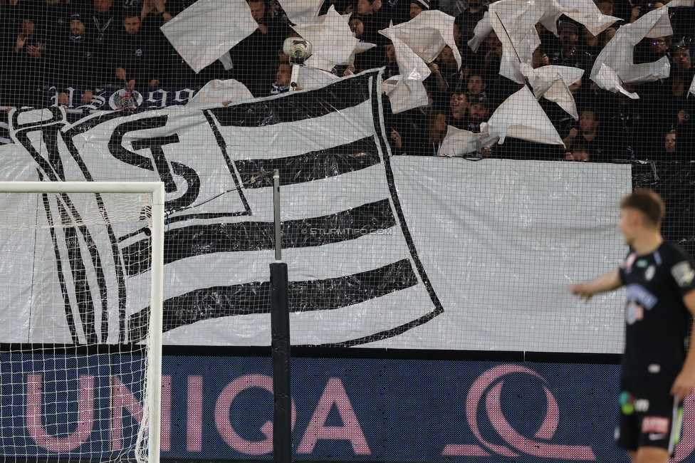 GAK - Sturm Graz
OEFB Cup, 3. Runde, Grazer AK - SK Sturm Graz, Stadion Liebenau Graz, 02.11.2023. 

Foto zeigt Fans von Sturm mit einer Choreografie
