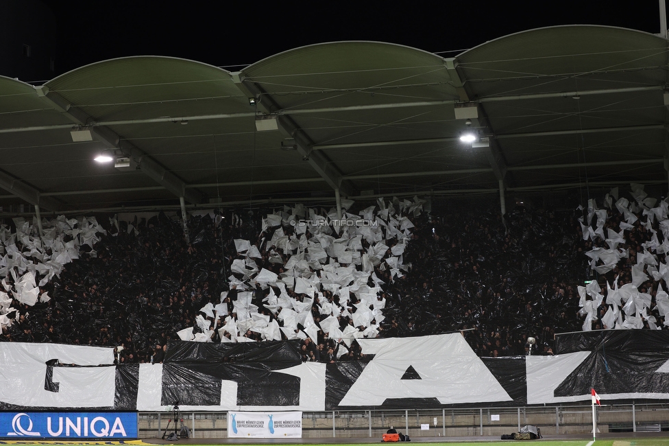 GAK - Sturm Graz
OEFB Cup, 3. Runde, Grazer AK - SK Sturm Graz, Stadion Liebenau Graz, 02.11.2023. 

Foto zeigt Fans von Sturm mit einer Choreografie
