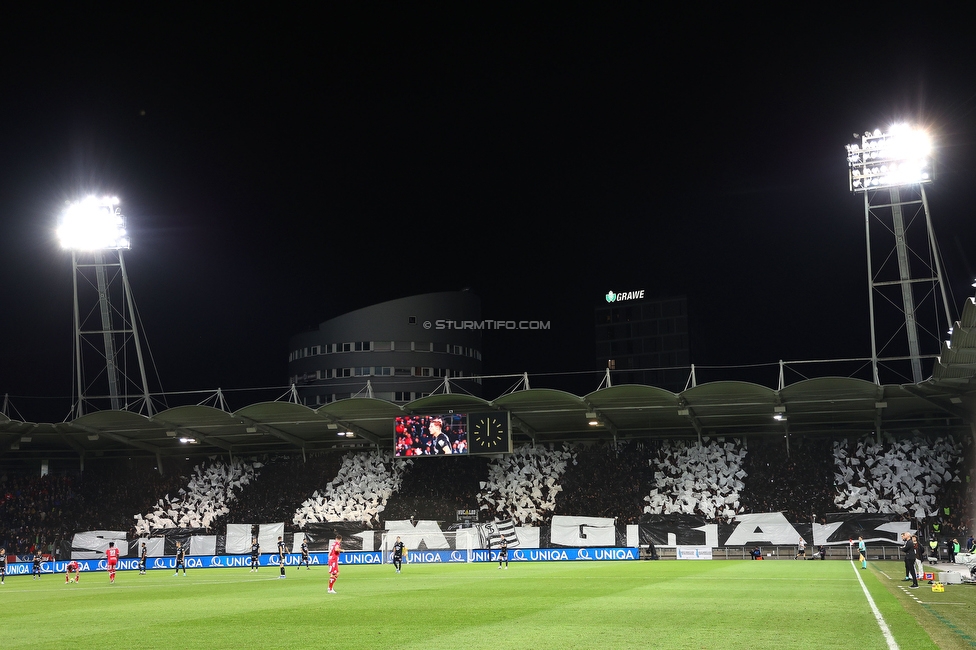 GAK - Sturm Graz
OEFB Cup, 3. Runde, Grazer AK - SK Sturm Graz, Stadion Liebenau Graz, 02.11.2023. 

Foto zeigt Fans von Sturm mit einer Choreografie
