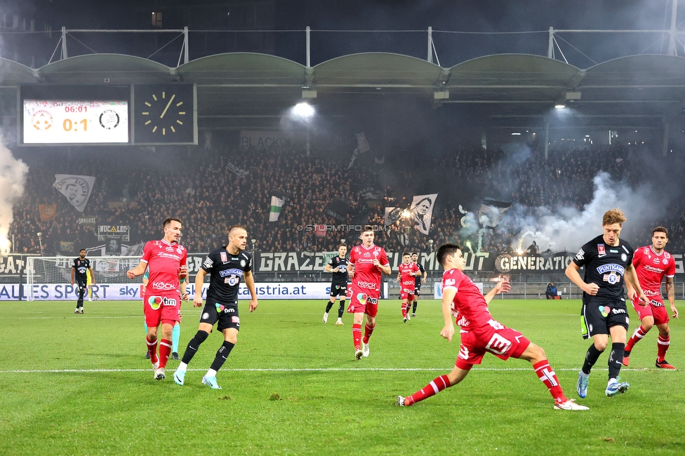 GAK - Sturm Graz
OEFB Cup, 3. Runde, Grazer AK - SK Sturm Graz, Stadion Liebenau Graz, 02.11.2023. 

Foto zeigt Fans von Sturm
Schlüsselwörter: pyrotechnik