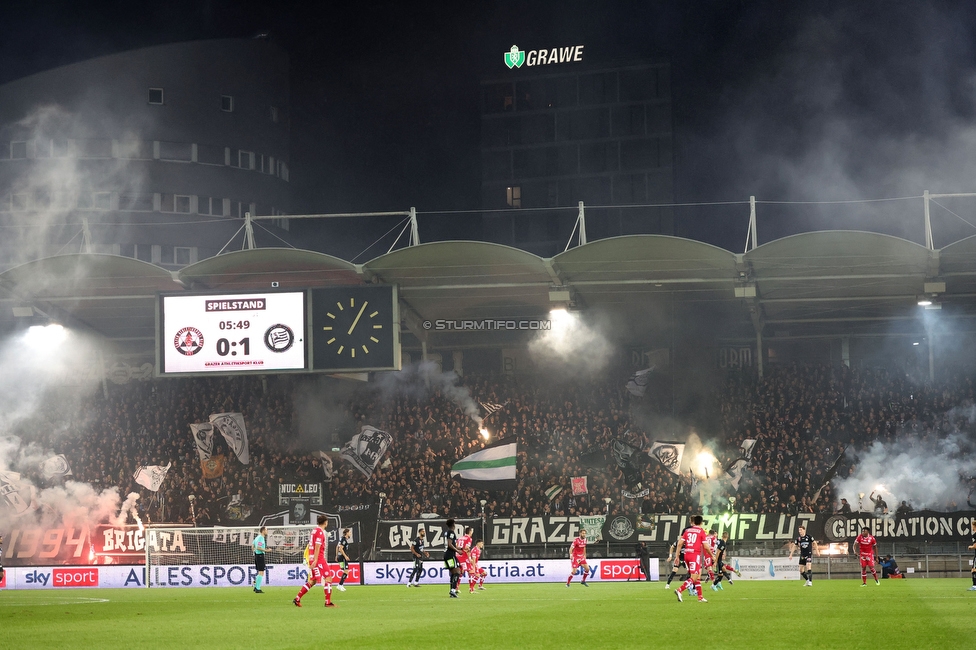 GAK - Sturm Graz
OEFB Cup, 3. Runde, Grazer AK - SK Sturm Graz, Stadion Liebenau Graz, 02.11.2023. 

Foto zeigt Fans von Sturm
Schlüsselwörter: pyrotechnik