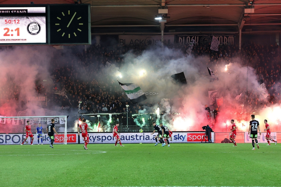 GAK - Sturm Graz
OEFB Cup, 3. Runde, Grazer AK - SK Sturm Graz, Stadion Liebenau Graz, 02.11.2023. 

Foto zeigt Fans von Sturm
Schlüsselwörter: pyrotechnik