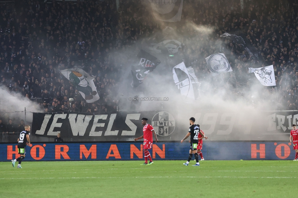 GAK - Sturm Graz
OEFB Cup, 3. Runde, Grazer AK - SK Sturm Graz, Stadion Liebenau Graz, 02.11.2023. 

Foto zeigt Fans von Sturm
Schlüsselwörter: jewels